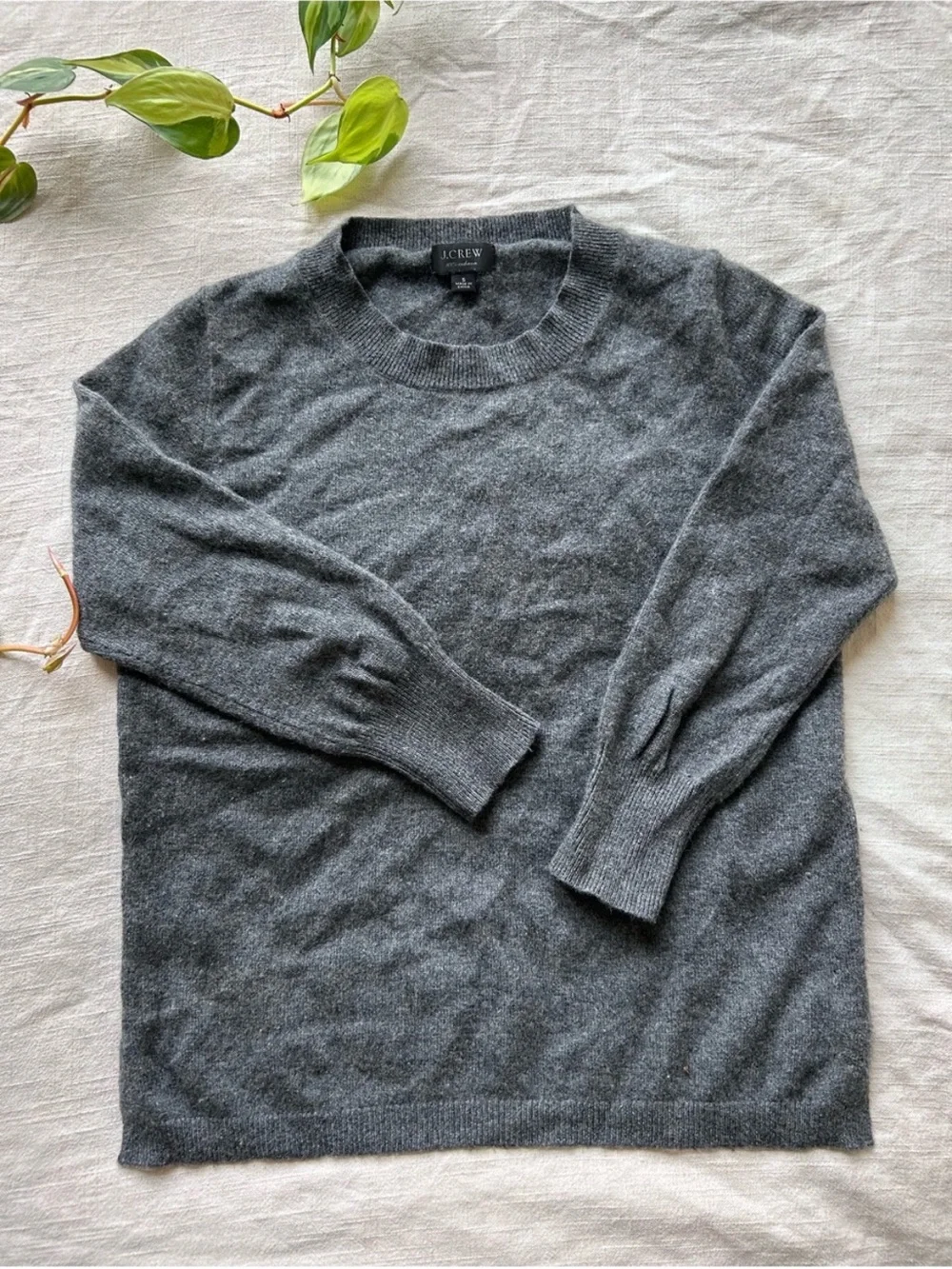 Cashmere J.Crew Soft Heather Gray Crewneck Sweater